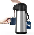 Coffee Carafe for Keeping Hot, 102OZ / 3L Airpot Coffee Dispenser with