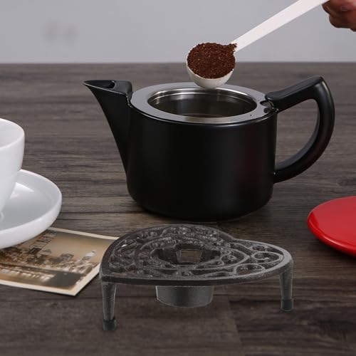Teapot Warmer Stand with Tealight Holder Heart Shaped Cast Iron