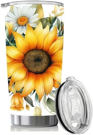 Pandance Sunflower Gifts for Women, 20 oz Sunflower Tumbler Cup Travel