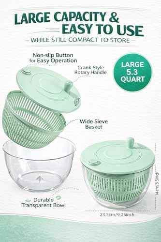 Salad Spinner 7‐Piece Multifunction Set – Lettuce Spinner, Vegetable