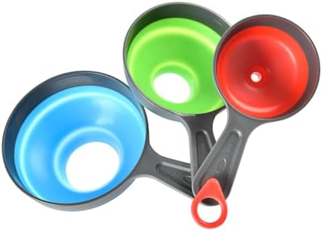 Plastic Folding Funnel Set for Kitchen Use 3pcs Food Grade Funnels for