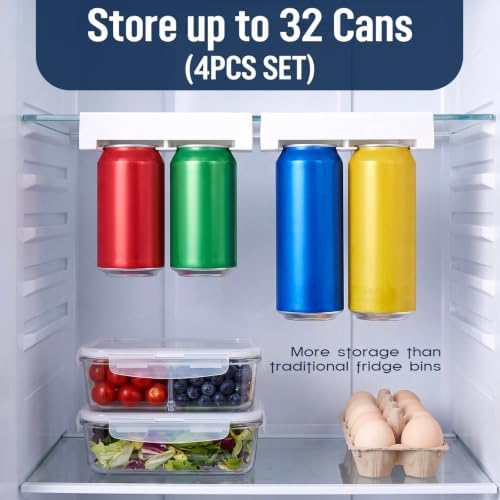 Novabright 4 Pack Pull Out Can Organizer for Fridge