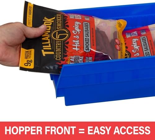 Akro-Mils 30150 Shelf Bins, 12"x8"x4", Blue, 12-Pack