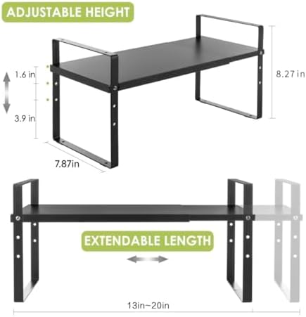 Across-Star Expandable Cabinet Shelf Organizer Rack, Stackable Kitchen