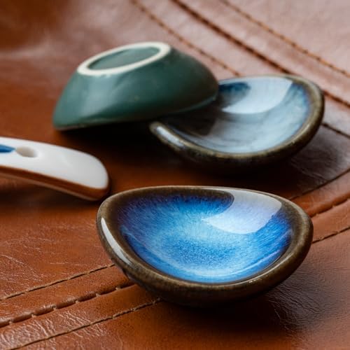 Small Ceramic Spoon Rest 3PCS for Coffee Tea Spoon Kitchen Counter