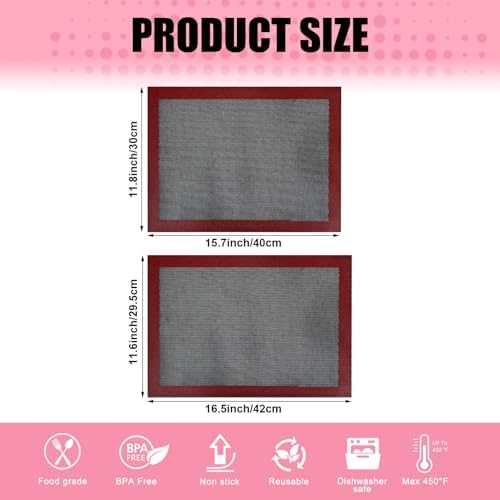 KitchenRaku 3-Pack Perforated Silicone Baking Mat, 2PCS 15.7"x11.8" +