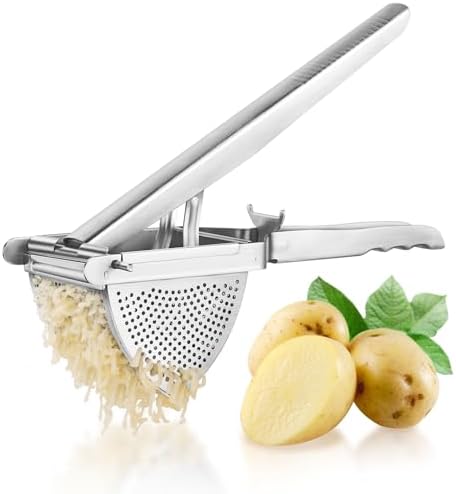 Potato Ricer Stainless Steel, Heavy-Duty Potato Masher with Multi-Hole