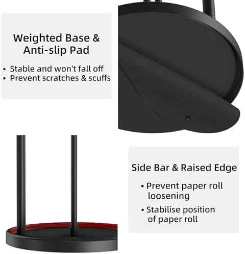 Black Stainless Steel Countertop Paper Towel Holder