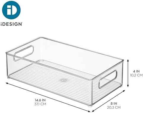 iDesign Stackable Fridge Bin, Clear, Set of 2