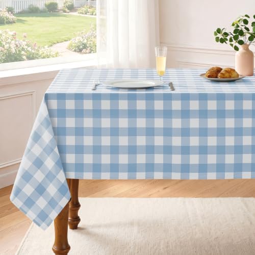 Veblandy Checkered Tablecloth Rectangle Waterproof Gingham Table Cloth