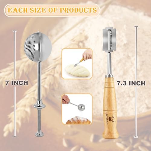 304 Stainless Steel Bread Lame and Flour Duster Set