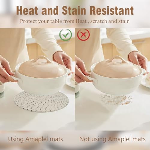 10 Inch Trivets for Hot Dishes, 6 Pack Hot Pads with Storage Basket