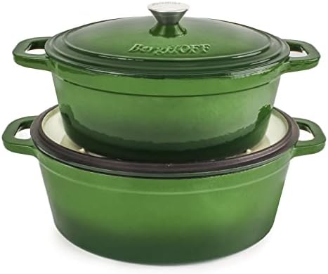 Berghoff Neo 5Pc Enameled Cast Iron Cookware Set, Pots & Pans, Green