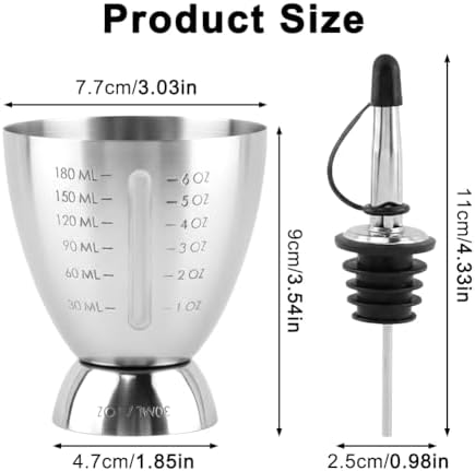 Cocktail Measuring Jigger Set, Shot Measure Double Jigger 1 oz 6 oz