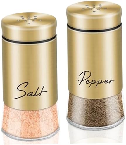 150ml Glass Salt Pepper Shaker Set, Refillable Spice Container with