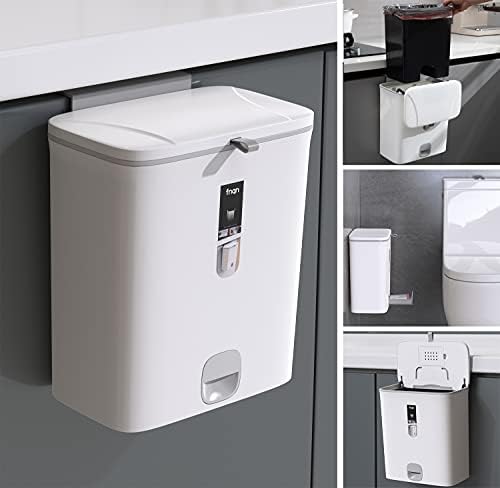 Sooyee 2.4 Gallon Plastic Compost Bin with Lid, White