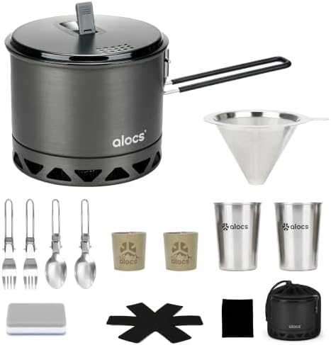 ALOCS 1.4L Camping Pot Set with Coffee Dripper