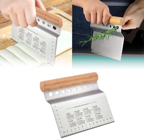 Bench Scraper Kitchen Herb Stripper,Dough Scraper Cutter,Food Scraper