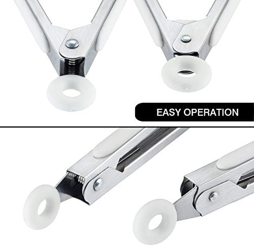 MSY BIGSUNNY 7-Inch Cooking Tongs, Set of 3, Snow White