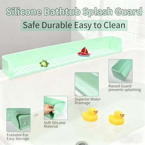 Bathtub Splash Guard for Tub Kids - Silicone Splash Guard with 11