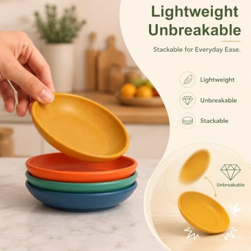 PYRMONT Wheat Straw Colorful Bowls 2 Oz Dipping Bowls for