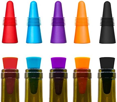 10 pcs Wine Stoppers, CNYMANY Reusable Silicone Beverage Bottle Sealer