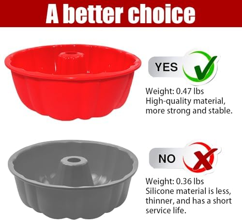 10 Inch Round Silicone Cake Pan, Non-Stick Silicone Baking Mold