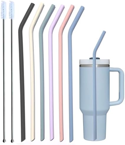 Pastel Color 14” Extra Long Silicone Replacement Straw for 40 oz