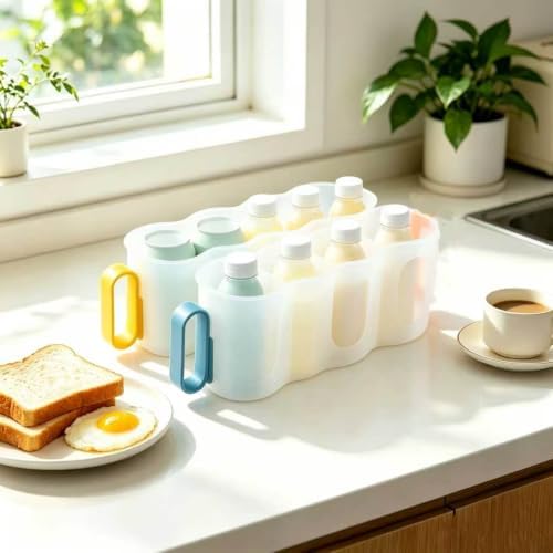 3-Pack Clear Stackable Can Organizer for Refrigerator Door