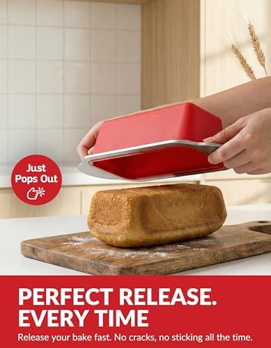Boxiki Kitchen Premium Non-Stick Silicone Bread Loaf Pan, 9x5 Inches