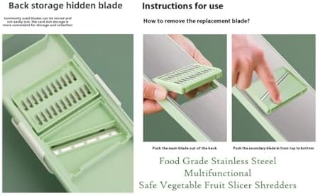 ANAM Mandoline Slicer and Vegetable Cutter, 6-in-1, Container