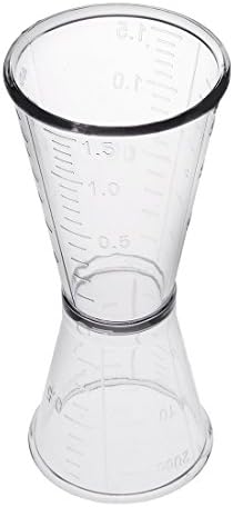 uxcell 2 Pcs Double Clear Jigger Plastic Measure Cup for Bar Party