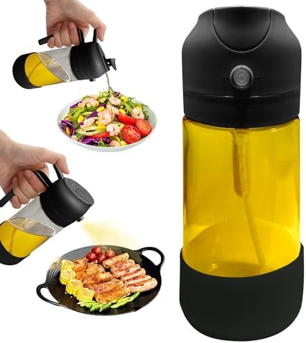 MBO 2-in-1 Olive Oil Spray Bottle, 16oz/470ml Glass Dispenser