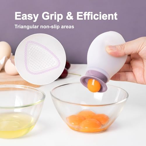 Egg Separator for Raw Eggs, Silicone Egg White Separator, Fun & Easy