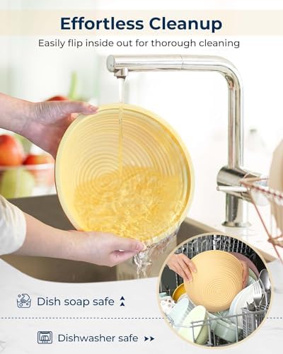 Silicone Banneton Proofing Basket Kit, Sourdough Baking Supplies