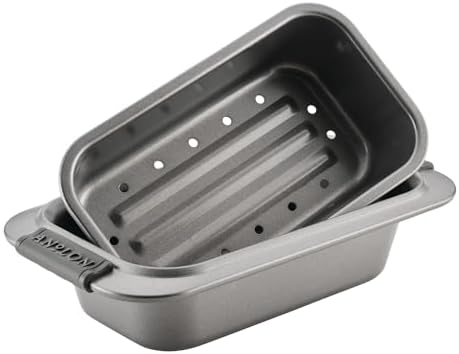 Anolon Advanced Bakeware Nonstick Bread Loaf Pan Set, 2-Piece, Gray