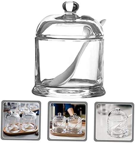 Glass Seasoning Dispenser with Ceramic Lid, Kitchen Spice Jar