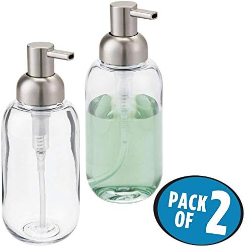 mDesign Plastic Refillable Liquid Soap Dispenser, 2 Pack