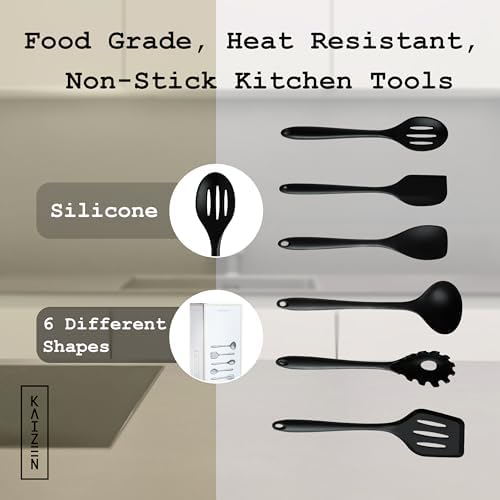KAIZEN 6 Piece Silicone Utensils Set - All-Purpose Cooking Utensils