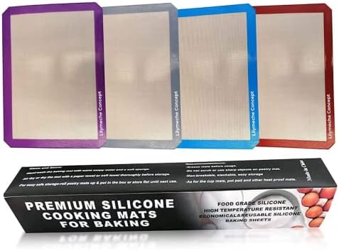 Silicone Baking Mat (4pc-Medium), BPA Free Large Nonstick Kitchen