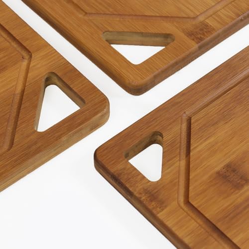 Bamboo Cutting Board Set for kitchen. Countertop and Hanging