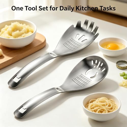 5-in-1 Stainless Steel Cooking Spoon, Multifunctional Stainless Steel