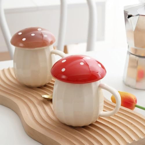 Yalucky Kawaii Cute Mushroom Mug Tea Cup Set Mushroom Stuff for Milk