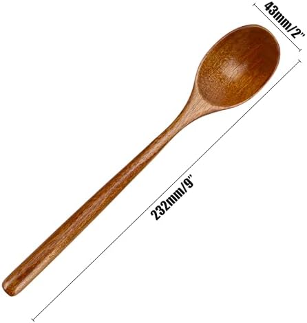 Wooden Spoons for Eating Mixing Stirring, 24 Pieces Long Handle Wooden