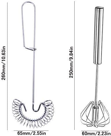 3 Pack Stainless Steel Egg Whisk Versatile Easy Whisk Hand Push Rotary