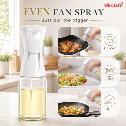 Mistifi 240ml Glass Oil Sprayer, White Head