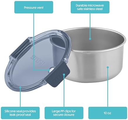 Smash Stainless Steel Snack Pots 300ml/10oz 2 Pack