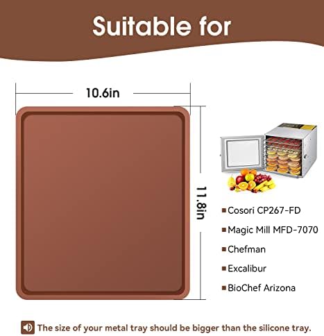 4 PCS Silicone Dehydrator mats with Edge Compatible with Cosori