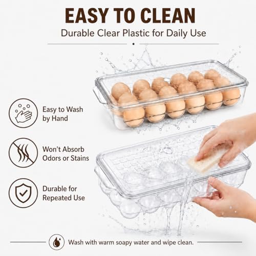 2-Pack 18-Egg Refrigerator Holders with Lids