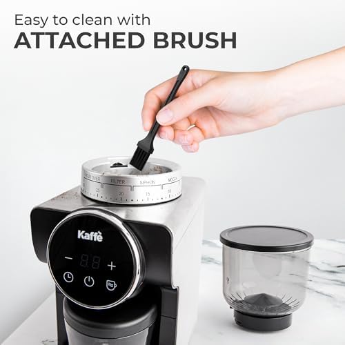 Kaffe Electric Burr Coffee Grinder, 9oz, Stainless Steel